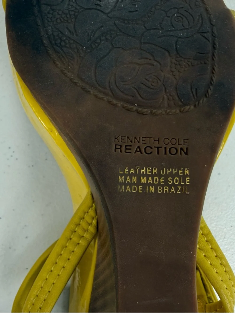 Kenneth Cole Reaction Yellow Wedge Sandals